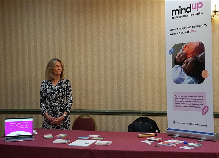 MindUp's table at the SEL vendor showcase.